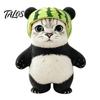 Plush Bag Charm Cat Panda Doll with Watermelon Hat, Cute Soft Stuffed Animal Unique Toy Toy, Charm, Gift for Kids Girls Home Decor Decorative