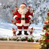 PVC Festive Window Stickers Christmas Cling, Cute Santa Claus And Elf Boys Decal, Holiday Home Decor Gifts Winter Reusable Static Glass Sticker