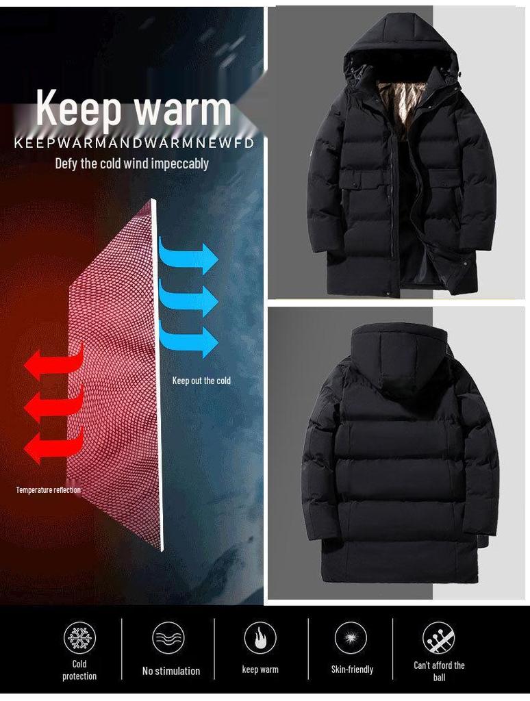 Herren Winter Kapuzenjacke Dicke Baumwolle - Grenzüberschreitender Stil, Große Größen, Warm & Stilvoll