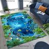 27 Style 3D Illusion Sea Underwater World Dolphin Rug for Bedroom Living Room Sofa Home Doormat Decor, Kids Non-slip Floor Mat