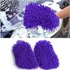 2 Pieces Microfiber Glove for Car Washing, Washing Mitts, Gloves Cleaning Kit Absorbent for Car Wash(Purple)