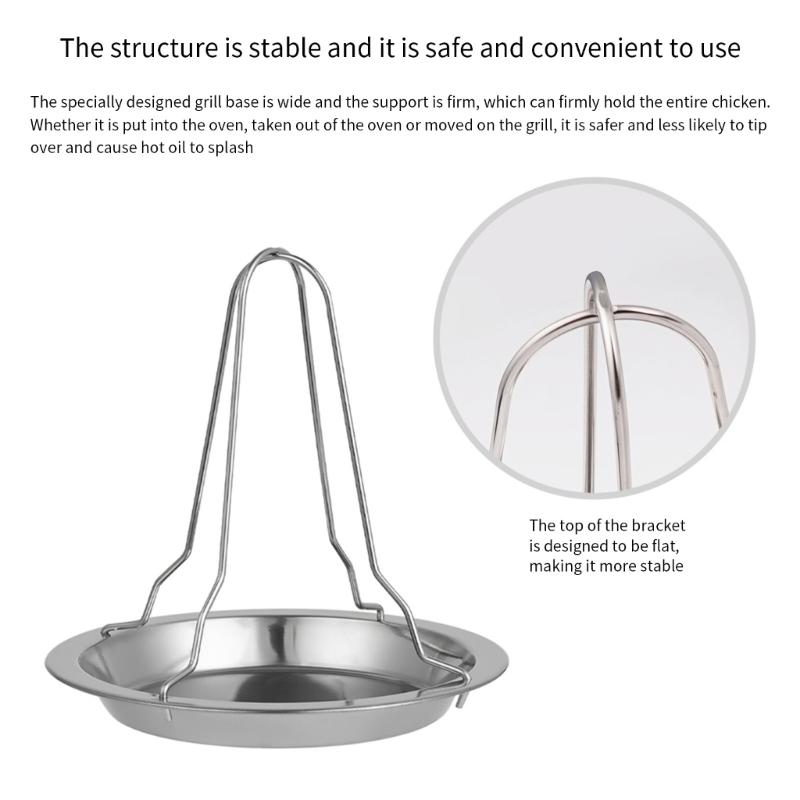 Steel Chicken Vertical Roasting Rack For Outdoor Grilling And Family Gatherings Easy To Clean Multipurpose Cooking Tool