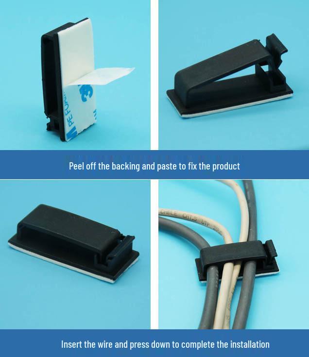 Adhesive Cable Management Clips: Wire Fixing & Organizer Base FC-30/40/50