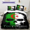 Benutzerdefinierter Name Algerien Flagge Bettwäsche, Steppdecke Set Bettbezug Kissenbezug Zuhause Geburtstagsgeschenk(1 Bettbezug + 2 Kissenbezüge, ohne Füllung) -HE20