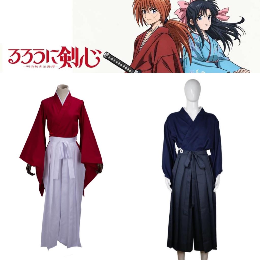 Japanese Samurai Cosplay Outfit Traditional Kimono Style Cotton Fabric Retro Design