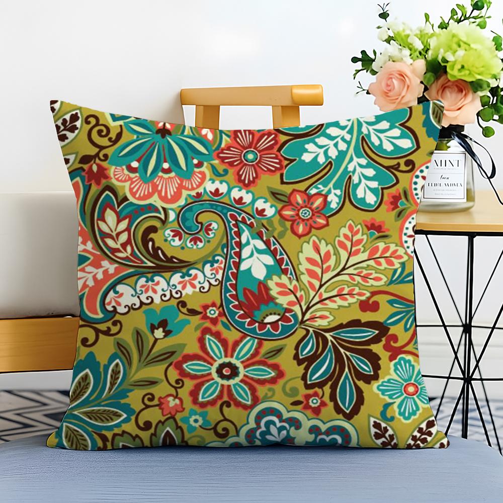 Boho Pattern Cushion Cover Washable Linen Pillowcase Soft  for Sofa Bed Cozy Home Room Decor