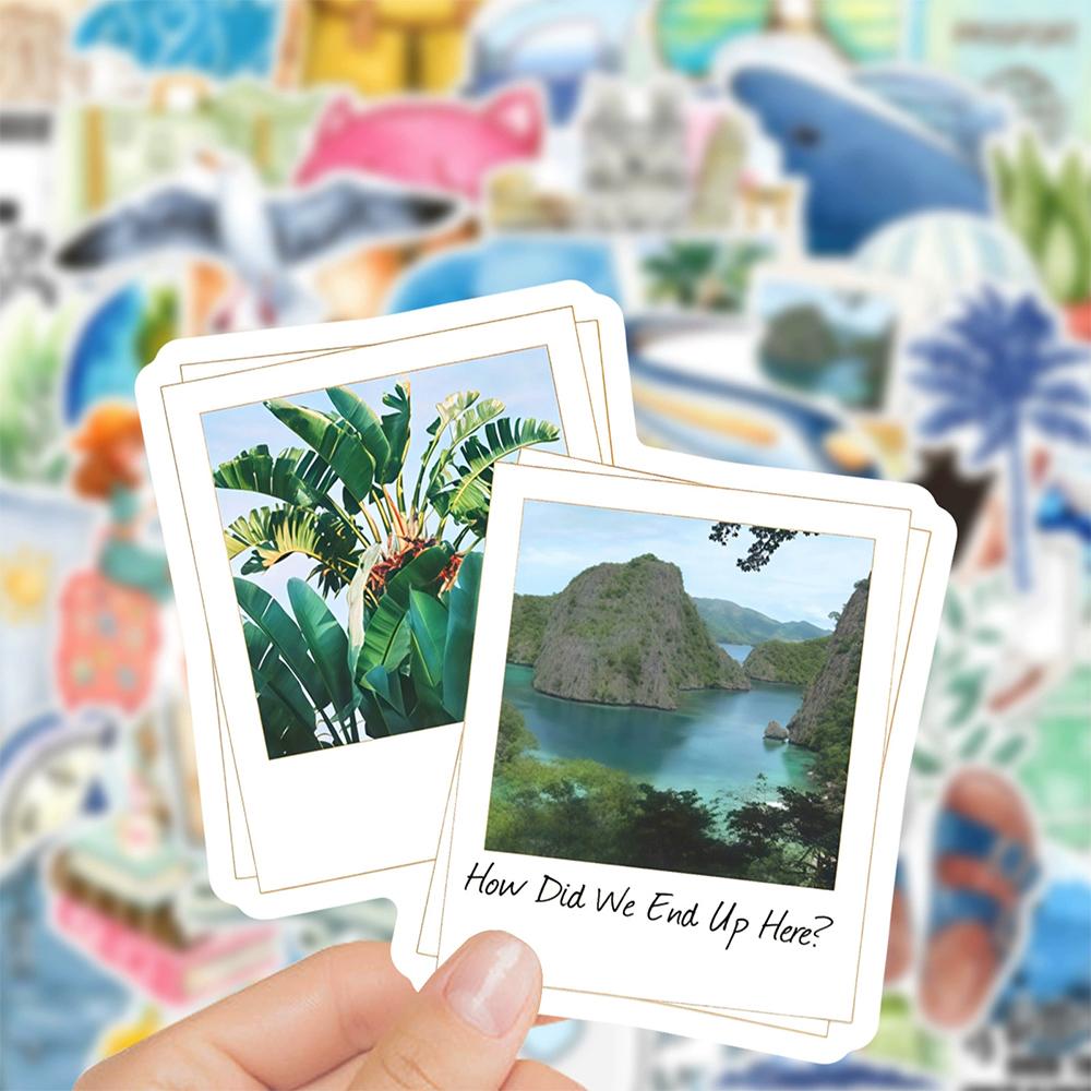 10/30/50pcs Creative Watercolor Travel Life Stickers Aesthetic Cartoon Sticker Scrapbook Phone Luggage Graffiti Decals