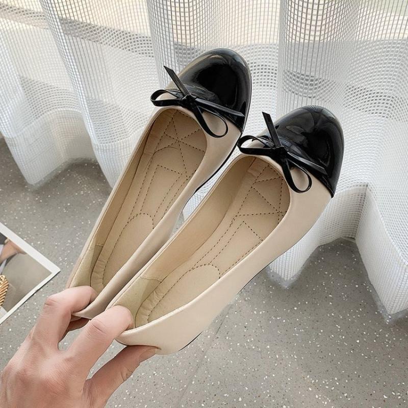 Hot Sale Women's Flat Shoes Ballet Shallow Womens Loafers Non Slip Elegant Mom Shoes Bow Women Shoes Summer New Zapatos De Mujer
