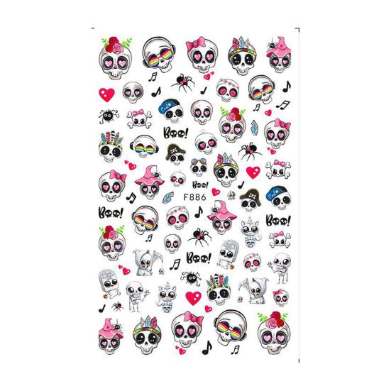 

Рождественские наклейки для ногтей Изысканный узор Ультратонкие невыцветающие яркие цвета Легко наносить Декоративные съемные Хэллоуин Рождество C