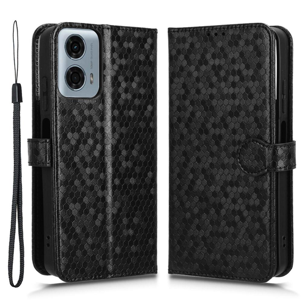 For Motorola Moto G45 5G/G34 5G Flip Leather Case Wallet Cover Dot Pattern Imprinted