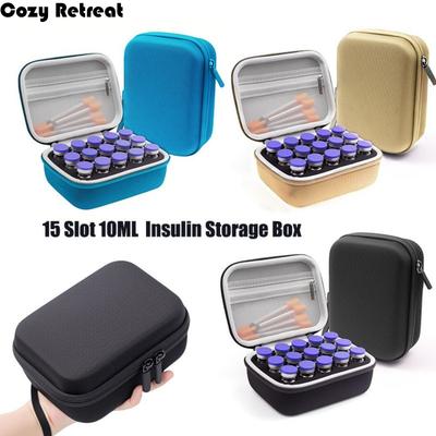 15 Slot Insulin Storage Box 10ML Vials Waterproof Insulin Vials Case Wear-resistant Large Capacity .Insulin Organizer Travel