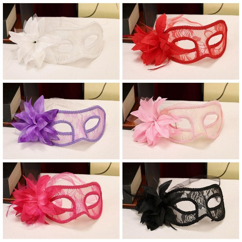 Multicolor Feather Mask Flower Masquerade Ball Mask Holiday Costume Accessories