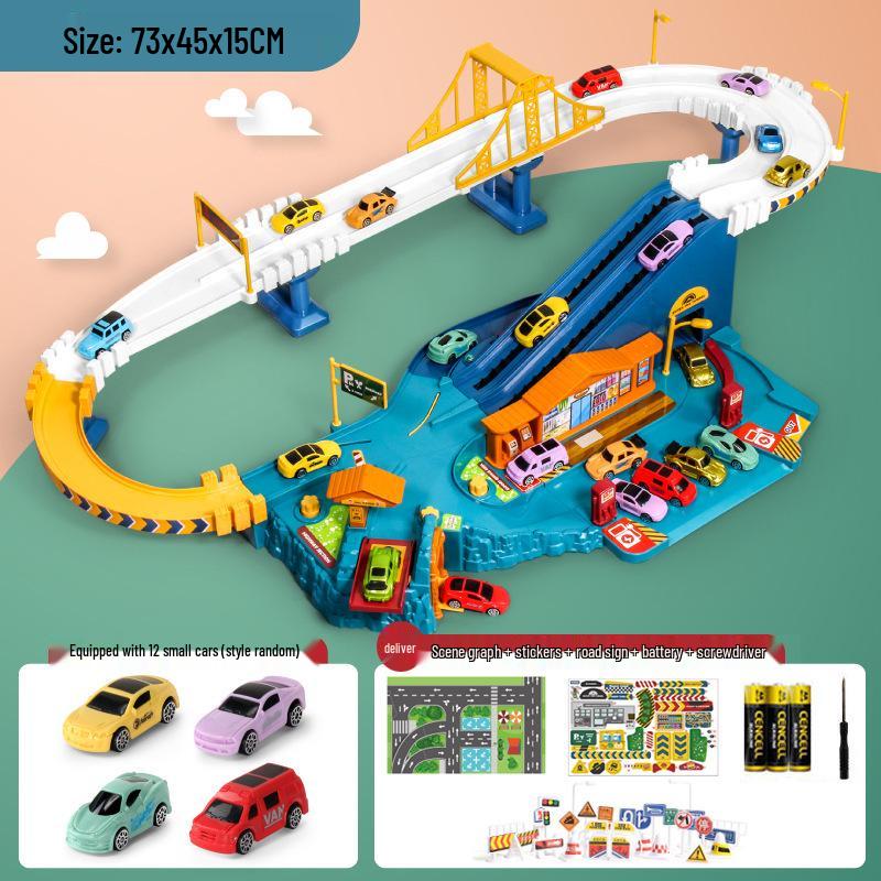 Dinosaur Adventure Skyscraper Track Car Set for Kids
