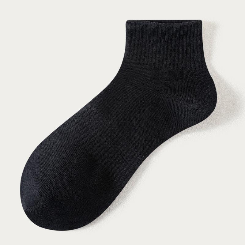 White Socks, Men's Anti-odor Mid-calf Socks, Cotton Socks, Sports Sweat-absorbing Short Calf Breathable, Autumn and Winter Long-calf Socks