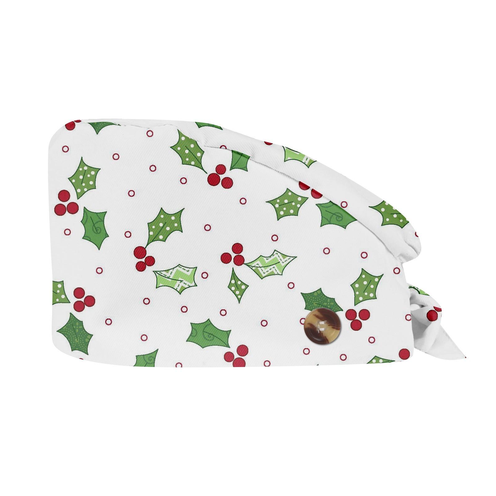 

Модная рождественская рабочая шапка с принтом Повседневная стираемая шапка-мешок Кепка One Size белый