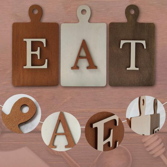 Wooden Eat Sign Set Cutting Board Kitchen Decor Sign Rustic Wall