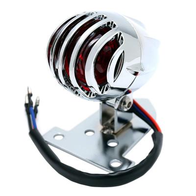 Nakira Motorcycle Taillight, Bullet-Shaped, for Magna Shadow SR, TW200, CRF250M, and FTR (NKR1089), Plated Silver