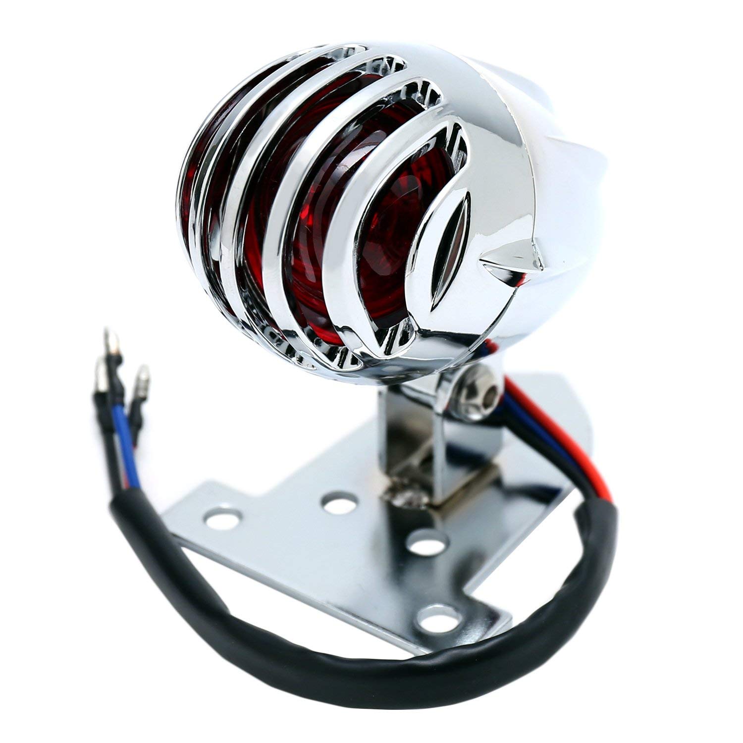 

nakira Motorcycle Taillight, Bullet-Shaped, for Magna Shadow SR, TW200, CRF250M, and FTR (NKR1089), Plated Silver