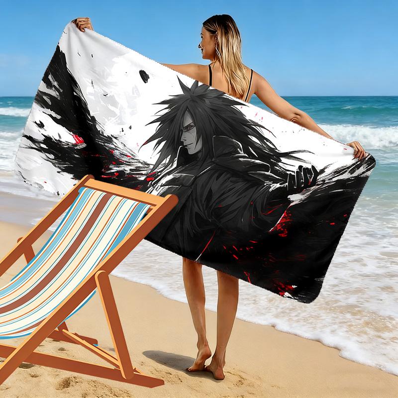 Madara Uchiha Print Beach Towel, Large Soft Quick Dry Towel for Beach Camping Swimming