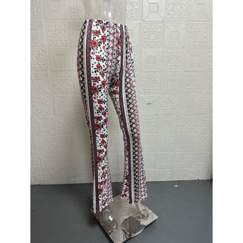 Dámské sexy ležérní kalhoty s potiskem Bohemian High Stretch Micro Slim