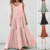 Dámské šaty Ležérní bohémské velké dámské dlouhé šaty s výstřihem do V jednobarevné krajkové střapce