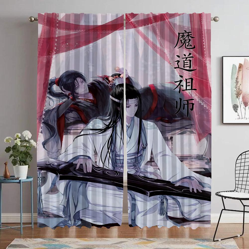 Küchenvorhänge für Kamera Mo Dao Zu Shi Tüll für Schlafzimmerabtrennung Wohnzimmervorhang Mückenschutzvorhänge 2 Stück Jalousien