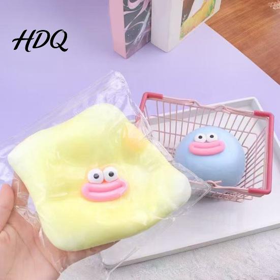 Anti-stress Toy Cartoon Sausage Mouth Stress Ball Big Eyes Steamed Bun Fidget Squeeze Soft Stretchy Decompression Dumpling Desk Portable Reliever