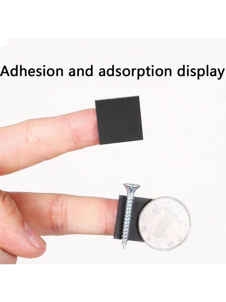 200Pieces Thick Black Multifunction Soft Magnet Foil With Self Adhesive Rubber Magnets For Refrigerator Decoration, Best Quality