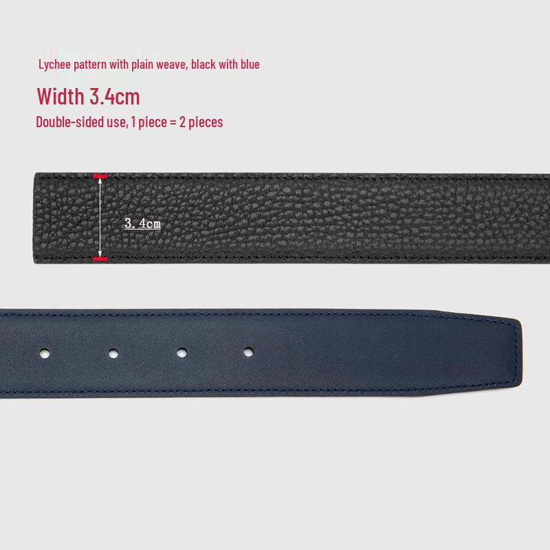 NFC-Compatible F8 Replacement Headless Belt: Men s Genuine Leather, No Buckle, Double-Sided Top-Layer Cowhide (3.5cm) 105cm National Standard