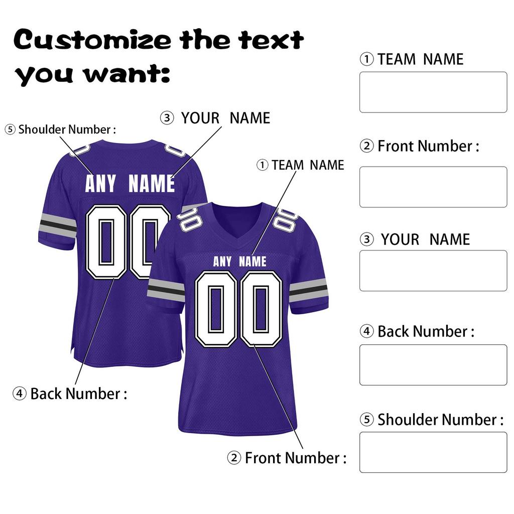 Custom Football Jerseys Personalized Printed Team Name & Number Sports Uniform For Men Women Youth
