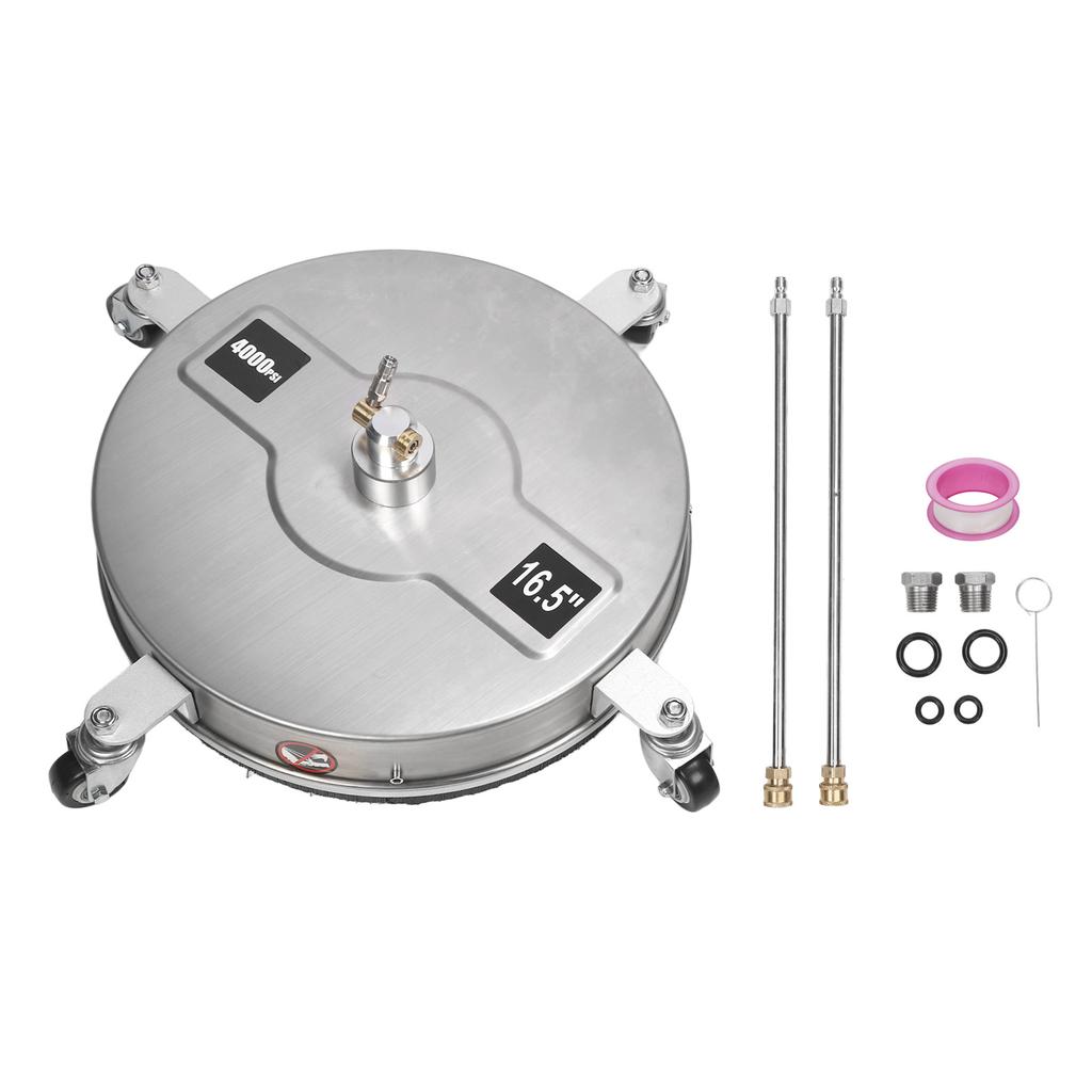 16.5 Inch Pressure Washer Surface Cleaner 4000psi Stainless Steel Power Surface Washer with 4