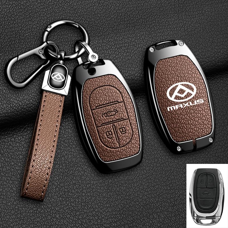 Zinc Alloy Leather Car Key Case Cover For Maxus G50 Plus D60 G10 G20 RV V90 T60 T70 EUNIQ5 Auto Key Shell Keychain Accessories