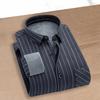 Men Winter Fall Shirt Plaid Print Contrast Color Lapel Long Sleeve Thick Plush Formal Business Syle Patch Pocket Single-breasted Mid Length Plus Size