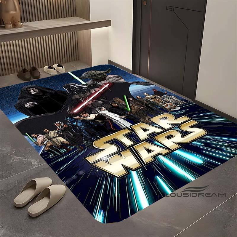 Kober s motivem Star Wars, vhodný do obývacího pokoje, retro vzor galaxie, vesmírné hvězdolety, velká protiskluzová rohožka, koupelnová předložka, domov