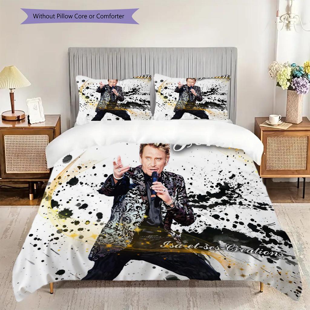 Johnny Hallyday De Lamour Legacy Bedding (1 * duvet cover + 2 * pillowcase, without core) 2D Flat Bedding set Soft and comfortable