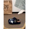 Fleece thick-soled bag head half-drag Birkenstocks women wear non-slip soft-soled cotton slippers
