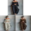 Spring Womens Off Shoulder Crop Top And Wide Leg Pants Set With Spliced Design For Casual Wear