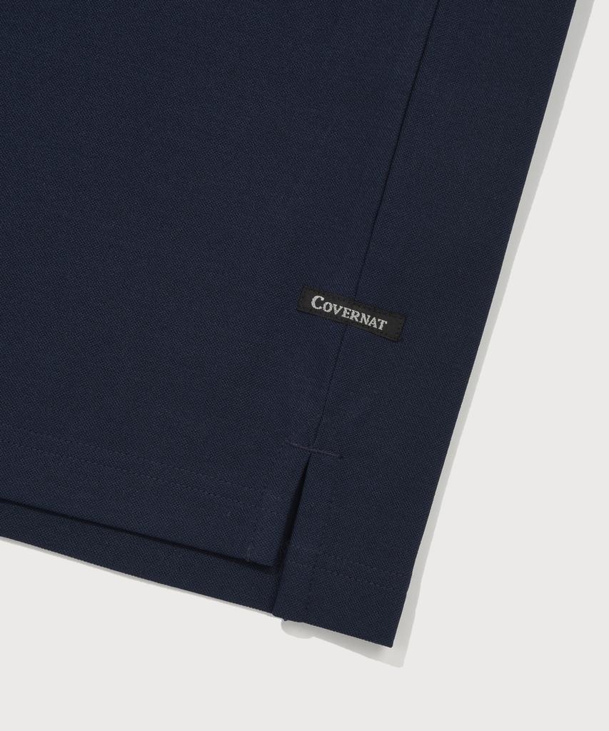 COVERNAT Signature Symbol Pocket Polo Shirt Navy