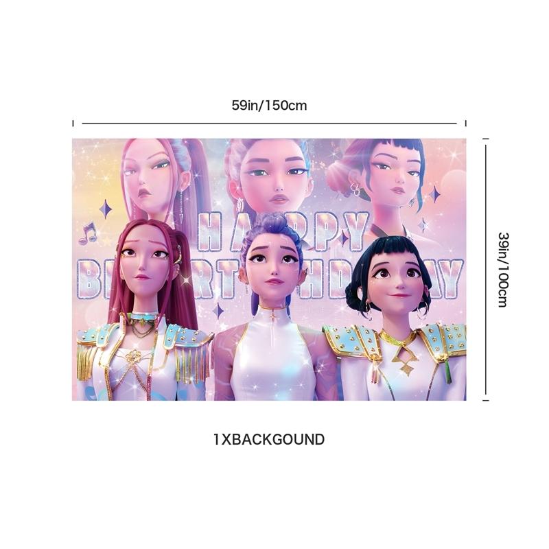 Set Tacâmuri de Petrecere de Unică Folosință Kpop De Hunter Tragere de Steag Petrecere de Ziua de Naștere Coreean Kpop Petrecere Anime Celebrare Consumabile Picnic Deco