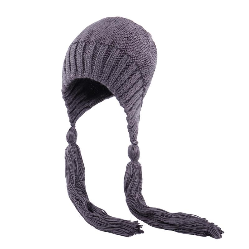 Creative Braid Beanie Hat Knit Hat with Ear Flaps Wool Hat Lei Feng Hat Wild Girl for Outdoor Cold Weather Skiing Ri