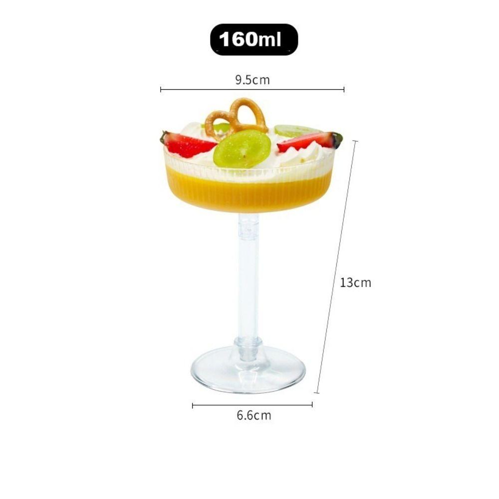 Plastic Martini Glasses Detachable Transparent Champagne Glass Champagne Tower Disposable Ribbed Martini Glasses
