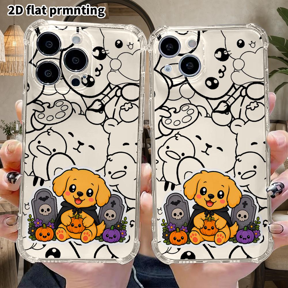 Phone Case: 2D flat, suitable for iPhone 18, 17, 16, 15, 14, 13 Pro protective cases, cape little golden retriever, perfect Christmas and Halloween ho