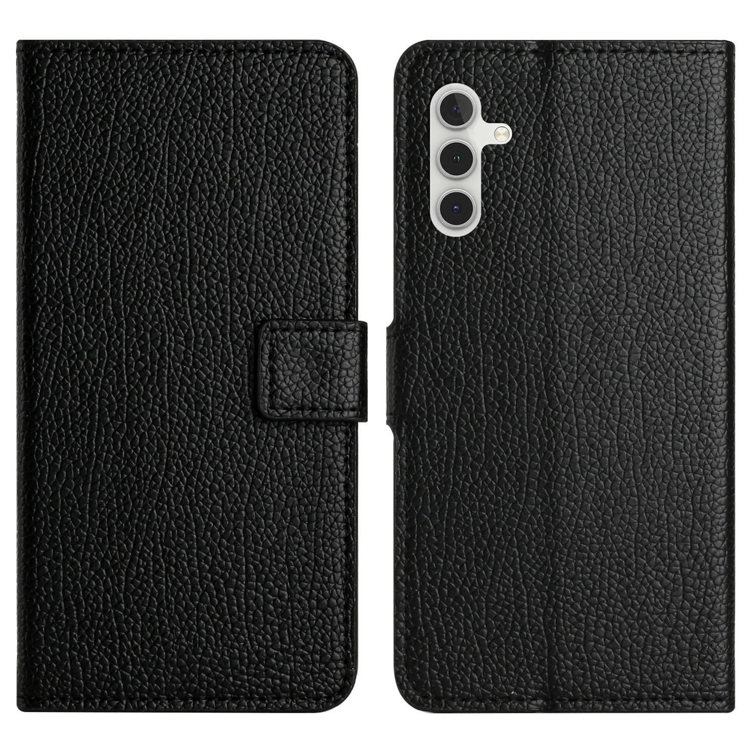 

For Samsung Galaxy A17 5G/A26 5G Case PU Leather Wallet Phone Cover Litchi Texture,Black A