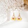 Fun Cartoon Asymmetrical Oil Drop Earrings, Guochao Panda Animal Fruit Earrings, Cute Mushroom Leaf Earrings
