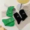 5 Pairs of Female Spring Summer Letter Embroidered Tube Socks