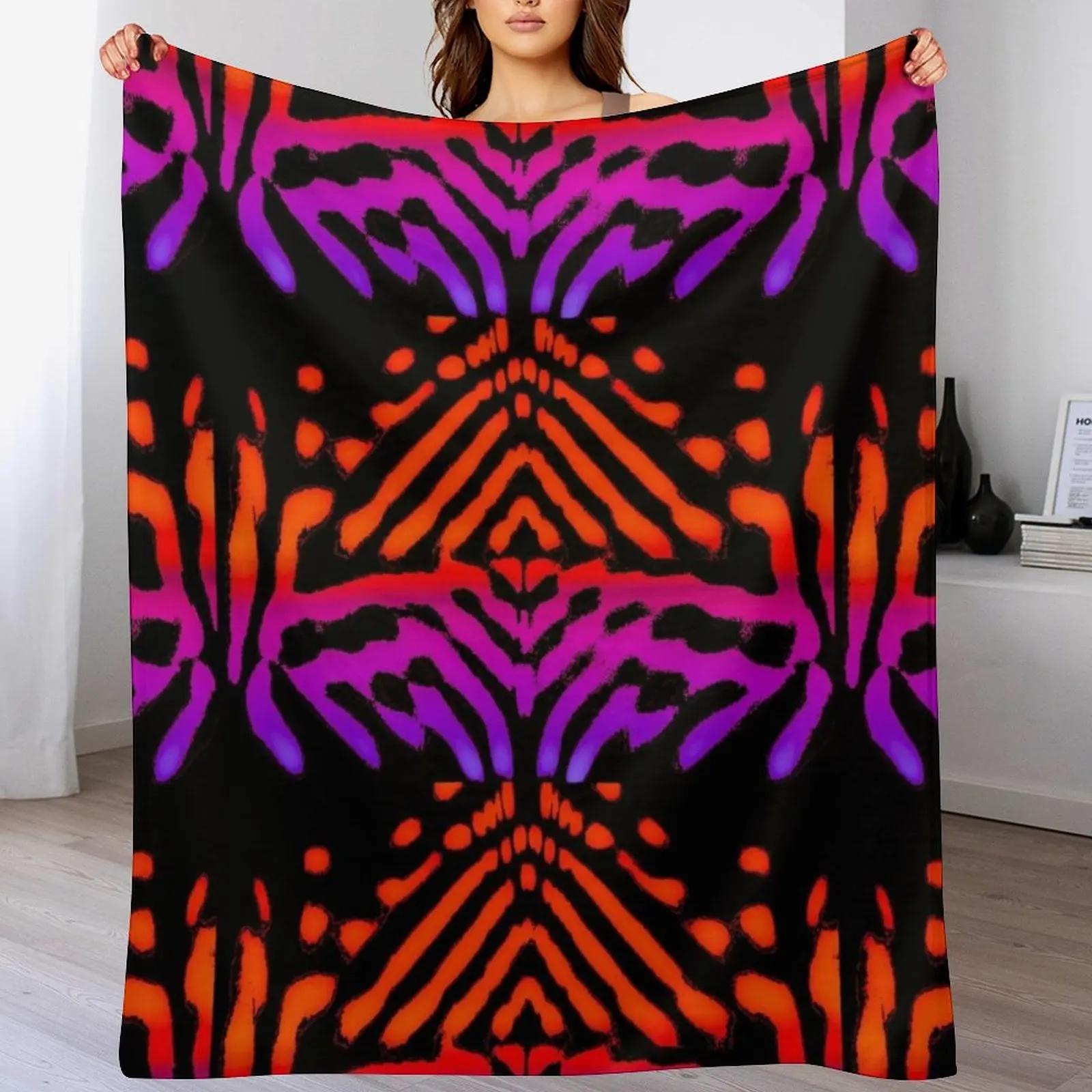 

Orange Purple Throw Blanket Air Conditioner Soft Blanket for Office Home 102x76cm(40x30in)