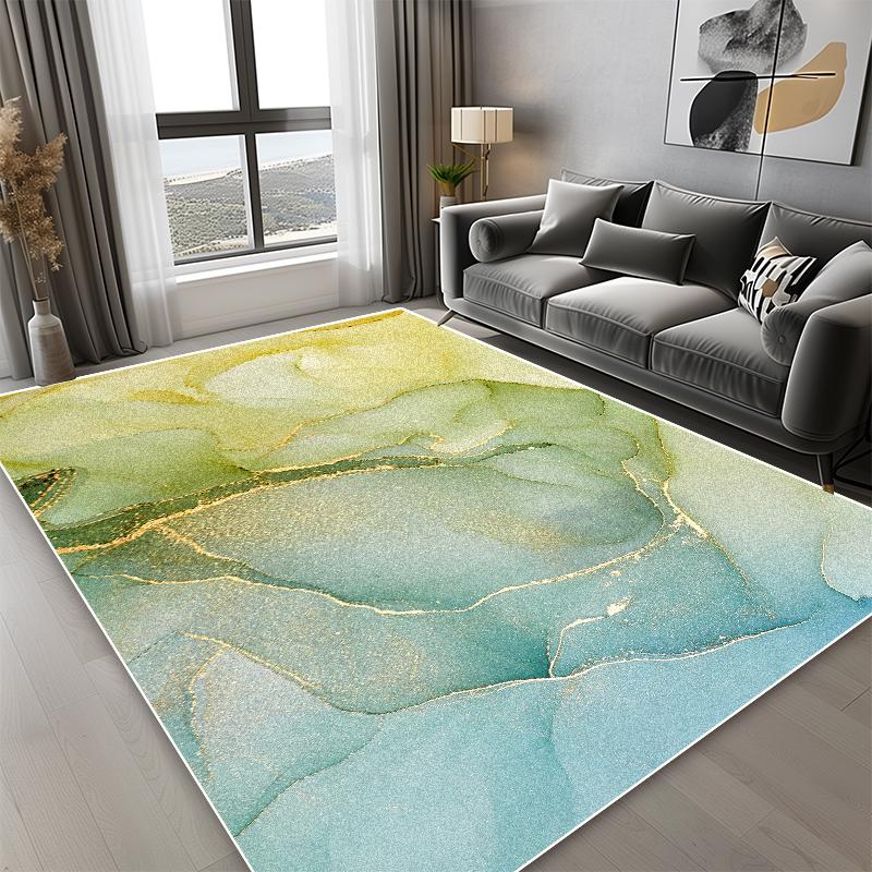 Severský moderní koberec se zlatou linií do obývacího pokoje, luxusní domácí dekorace, protiskluzový koberec velkých rozměrů pod pohovku, ložnice, šatna, vchodová rohožka