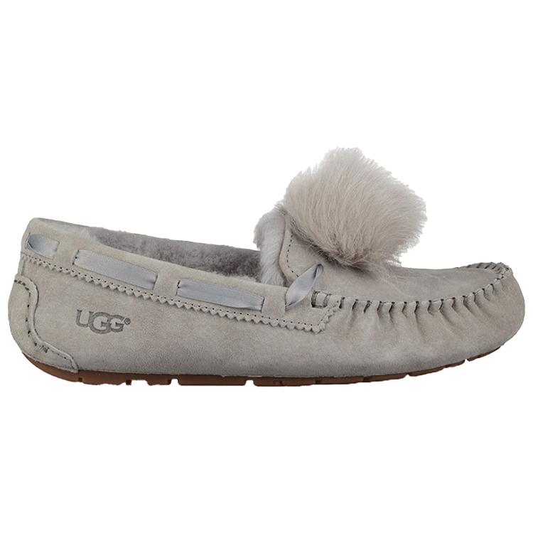 UGG Dakota Pom Pom Slip On Grey Women's 1019015-SEL