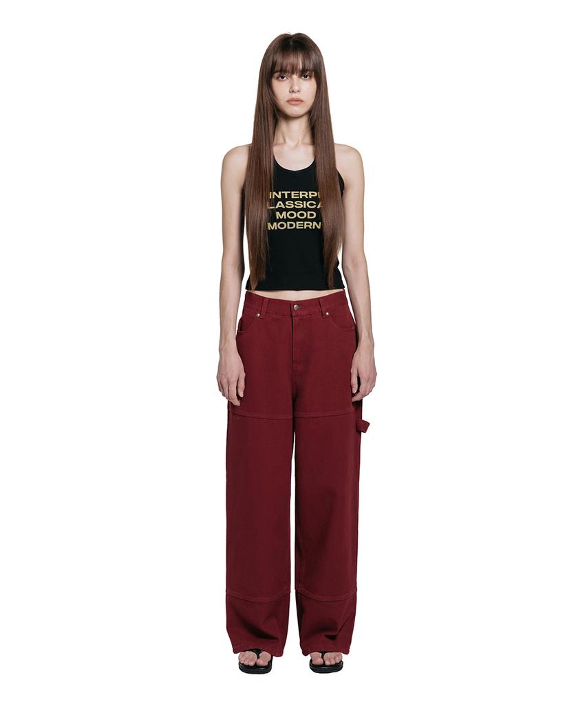 Lotaib Drop Line Oxford Pants - Red