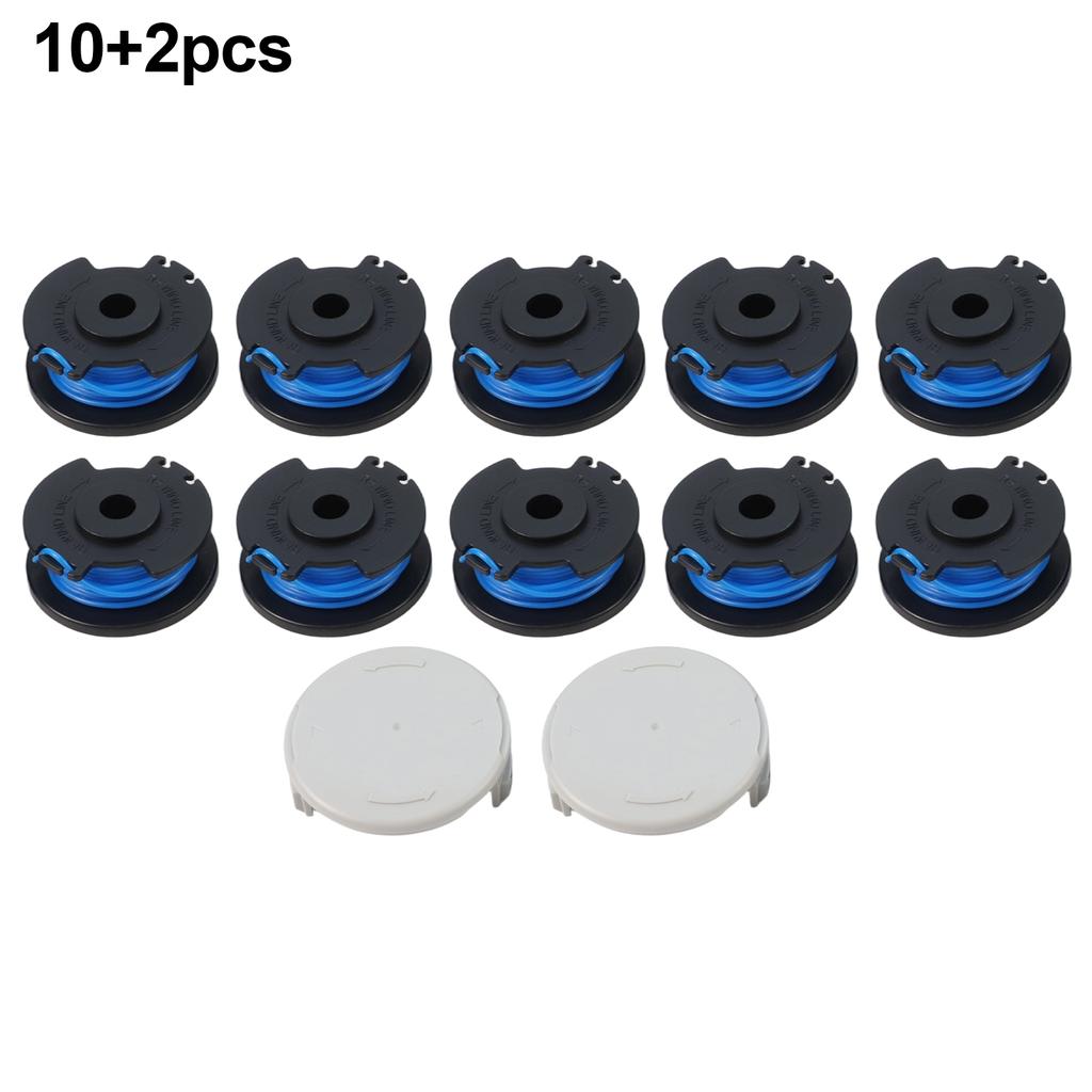 String Trimmer Replacement Spools & Cap for AC14RL3A 11 Feet of Line 6/8/10 Spools with 2 Covers Reliable and Long Lasting